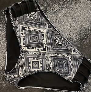 Black and white aztec swim bottoms